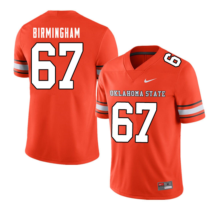 Men #67 Cole Birmingham Oklahoma State Cowboys College Football Jerseys Sale-Alternate Orange